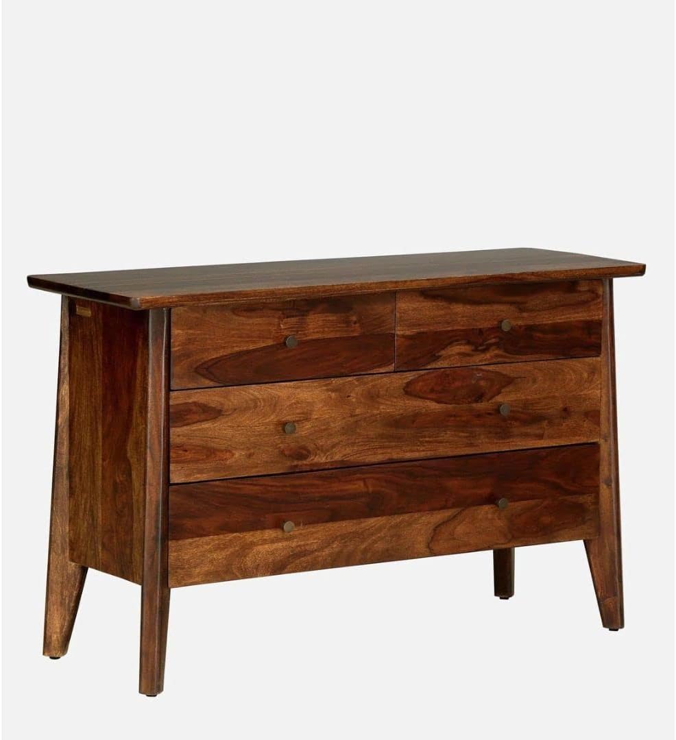 Mango Wood Chest of 4 Drawer Teak Finish Cabinet Storage Units Z27293
