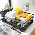 White Large Dish Rack with Drainboard and Utensil Holder M310