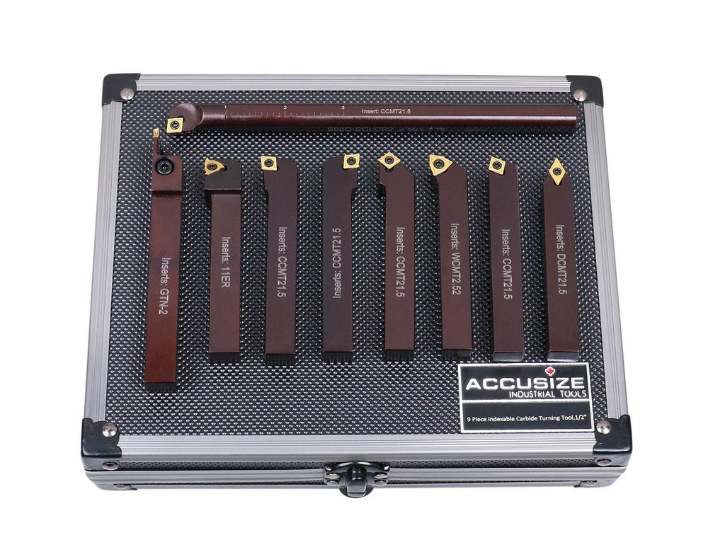 1/2 9 Pieces/Set Indexable Carbide Turning Tools and Boring Bar I40114