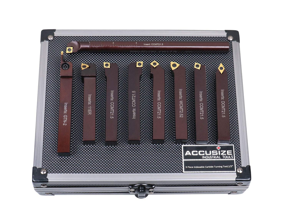 1/2 9 Pieces/Set Indexable Carbide Turning Tools and Boring Bar I40114