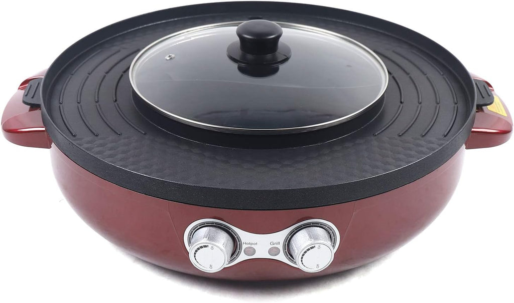 2 in 1 Electric Grill and Hot Pot with Nonstick Coating H217332