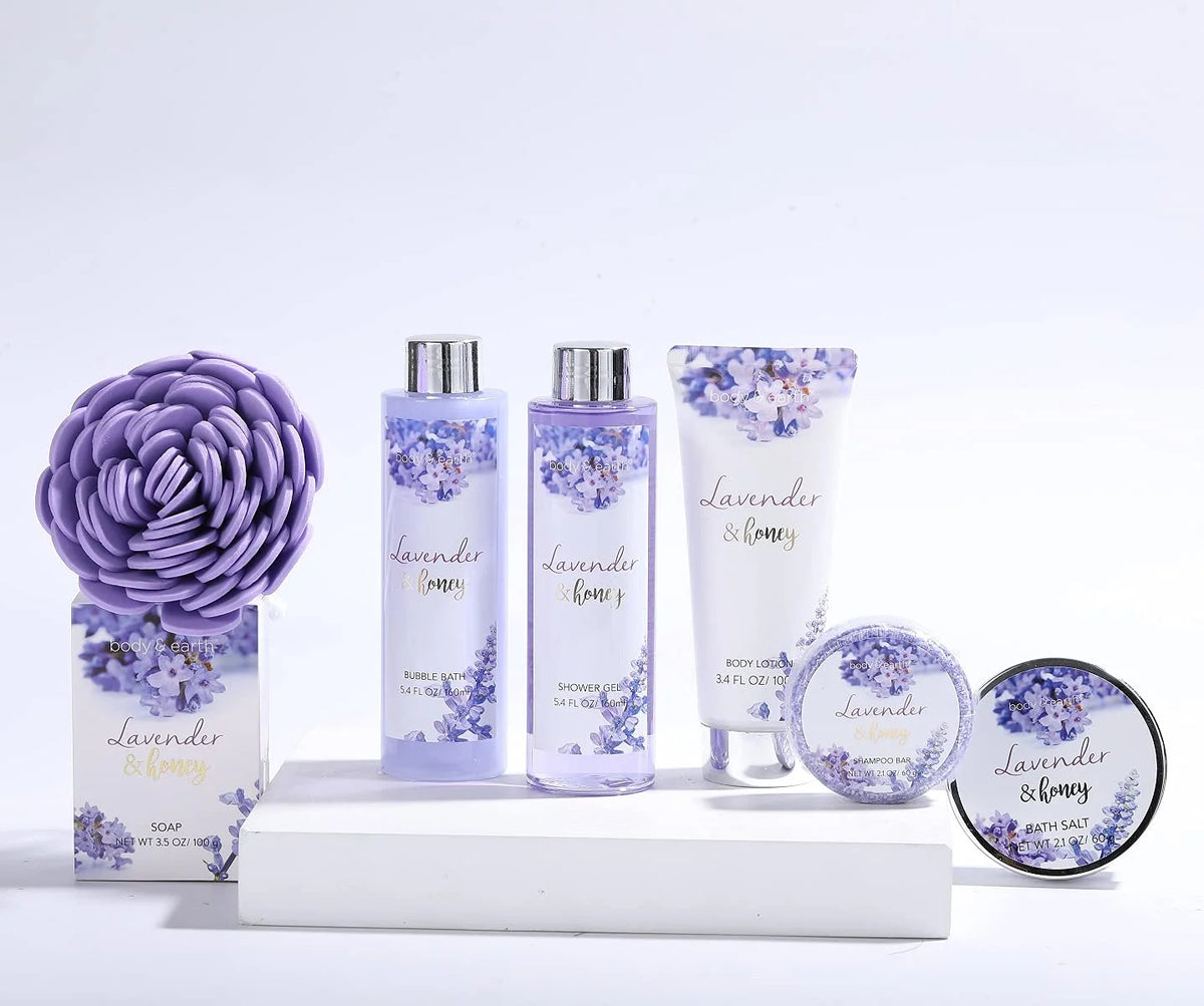 8 Pcs Lavender and Honey Spa Gift Sets Q68858