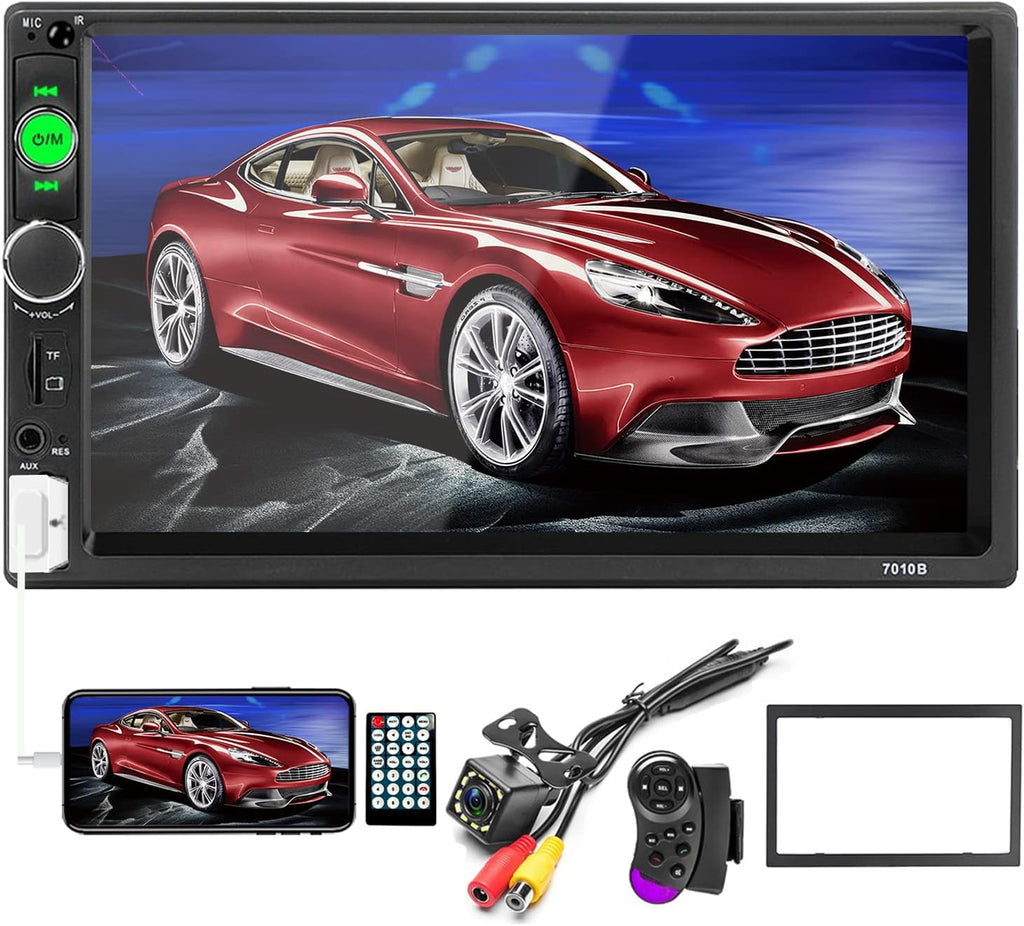 Double Din 7 Inch Touch Screen Bluetooth Car Stereo with Backup Camera G613