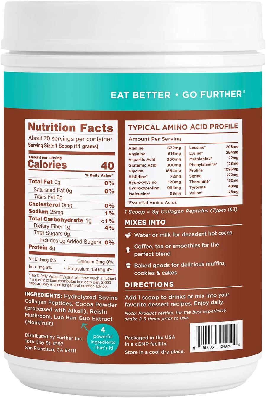 Dark Chocolate Collagen Peptide Powder, 70 Servings Pack of 2 X969147