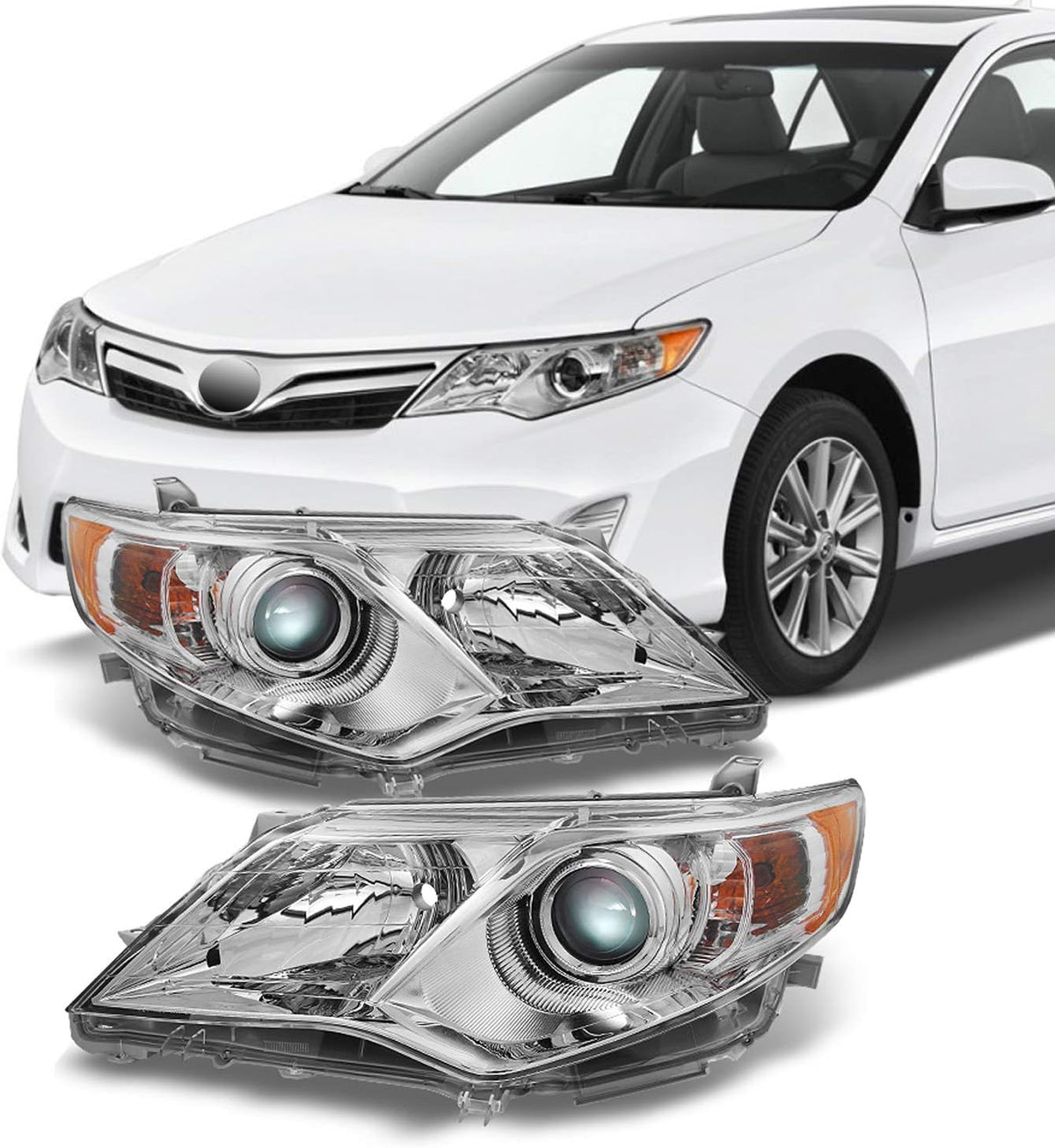 For Toyota Camry Chrome Clear Projector Headlight Driver Left Side Replacement Z7377