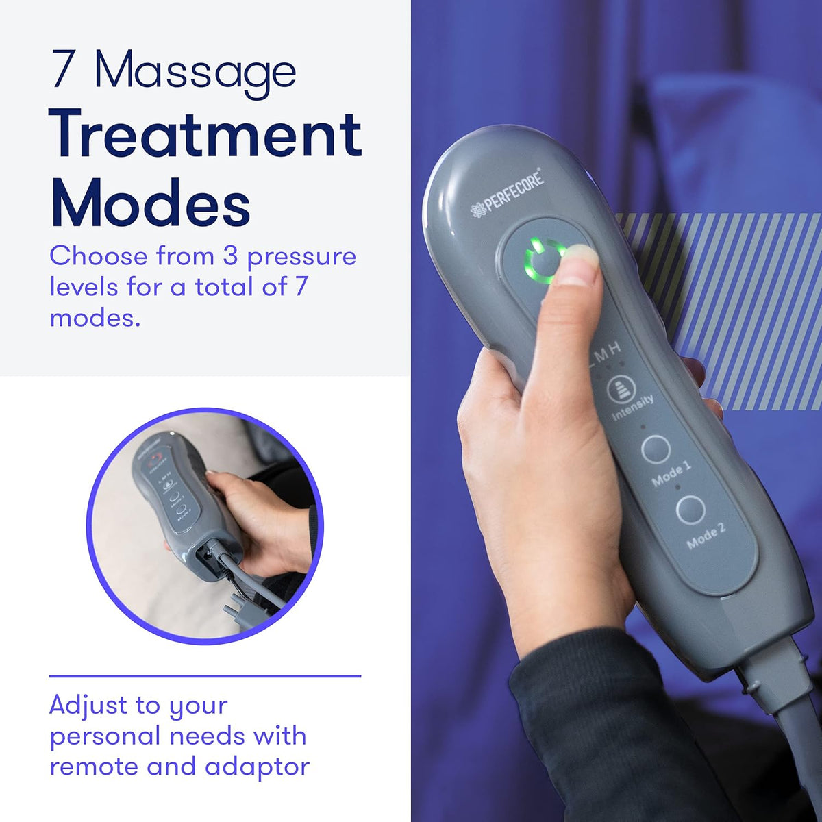 Large Knee Gray Adjustable Foot and Calf Massager with Heat Air Compression B978251