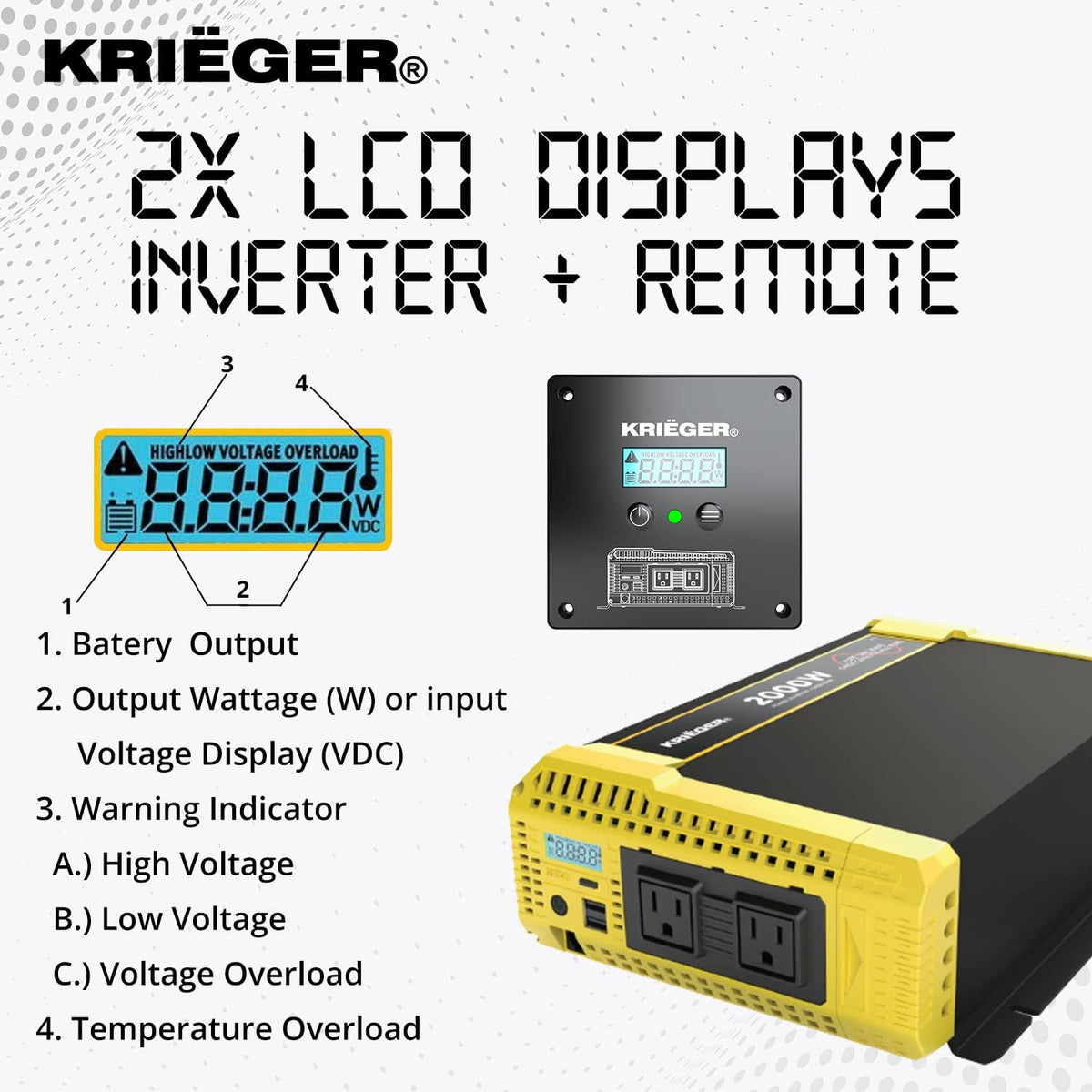 2000 Watt 12V Pure Sine Power Inverter I769234
