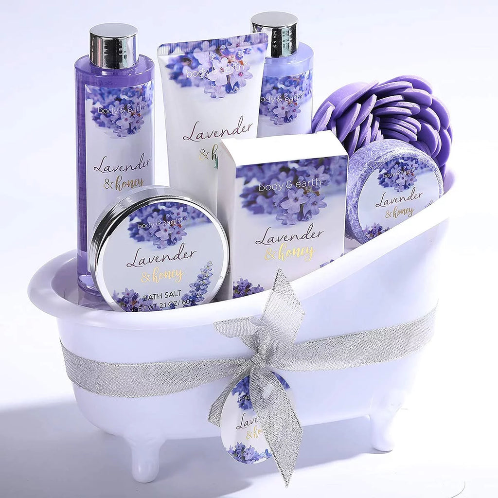 8 Pcs Lavender and Honey Spa Gift Sets Q68858