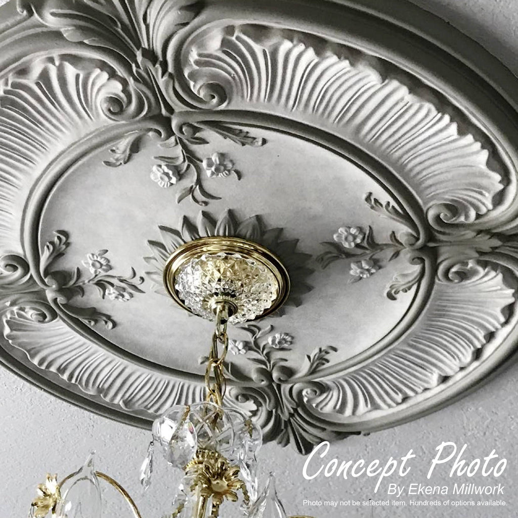 Hand-Painted Clear Yellow Ceiling Medallion N7086