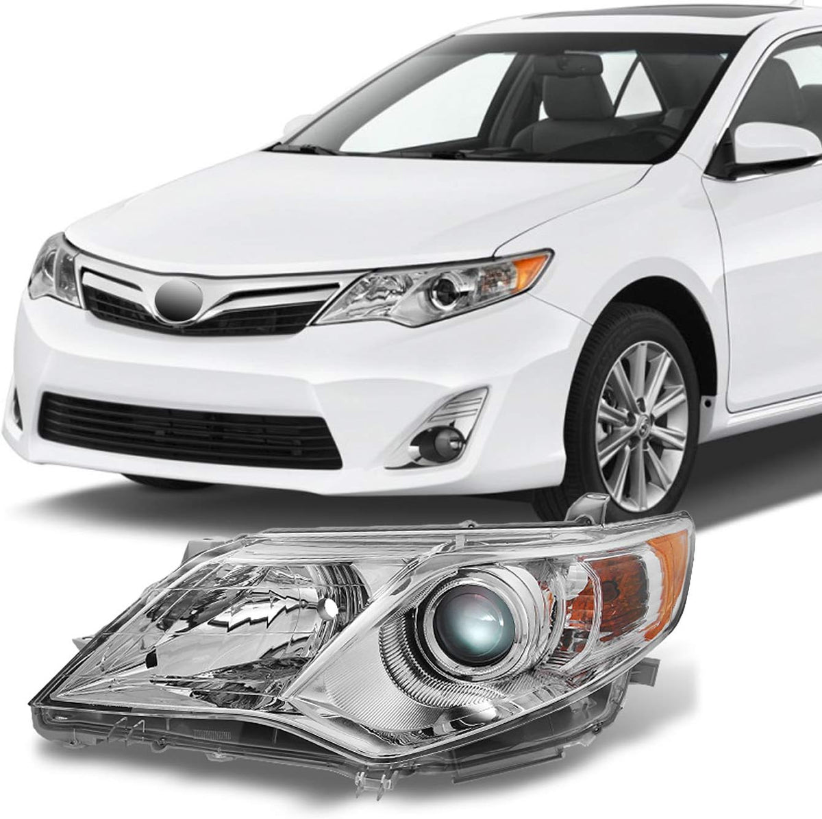 For Toyota Camry Chrome Clear Projector Headlight Driver Left Side Replacement Z7377