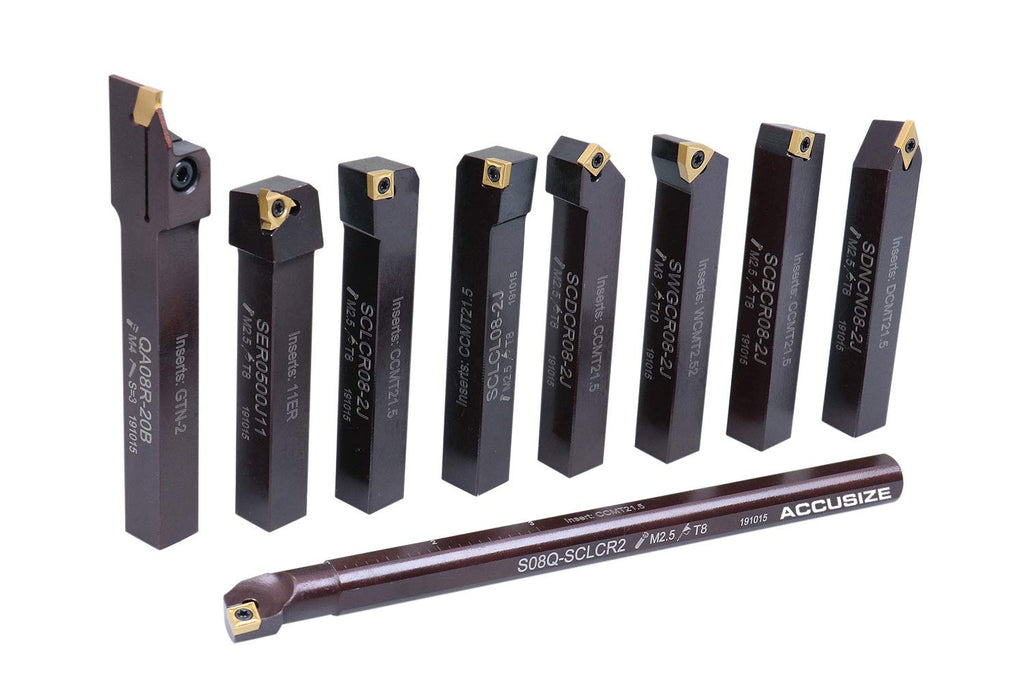 1/2 9 Pieces/Set Indexable Carbide Turning Tools and Boring Bar I40114