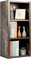 Wooden Bookcase Cube Storage Shelf Grey Brown N4185