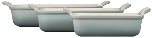 White Stoneware Rectangular Dishes Set of 3 F16869