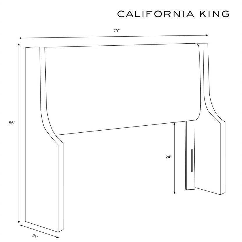 California King Linen Charcoal Wingback Headboard F43890