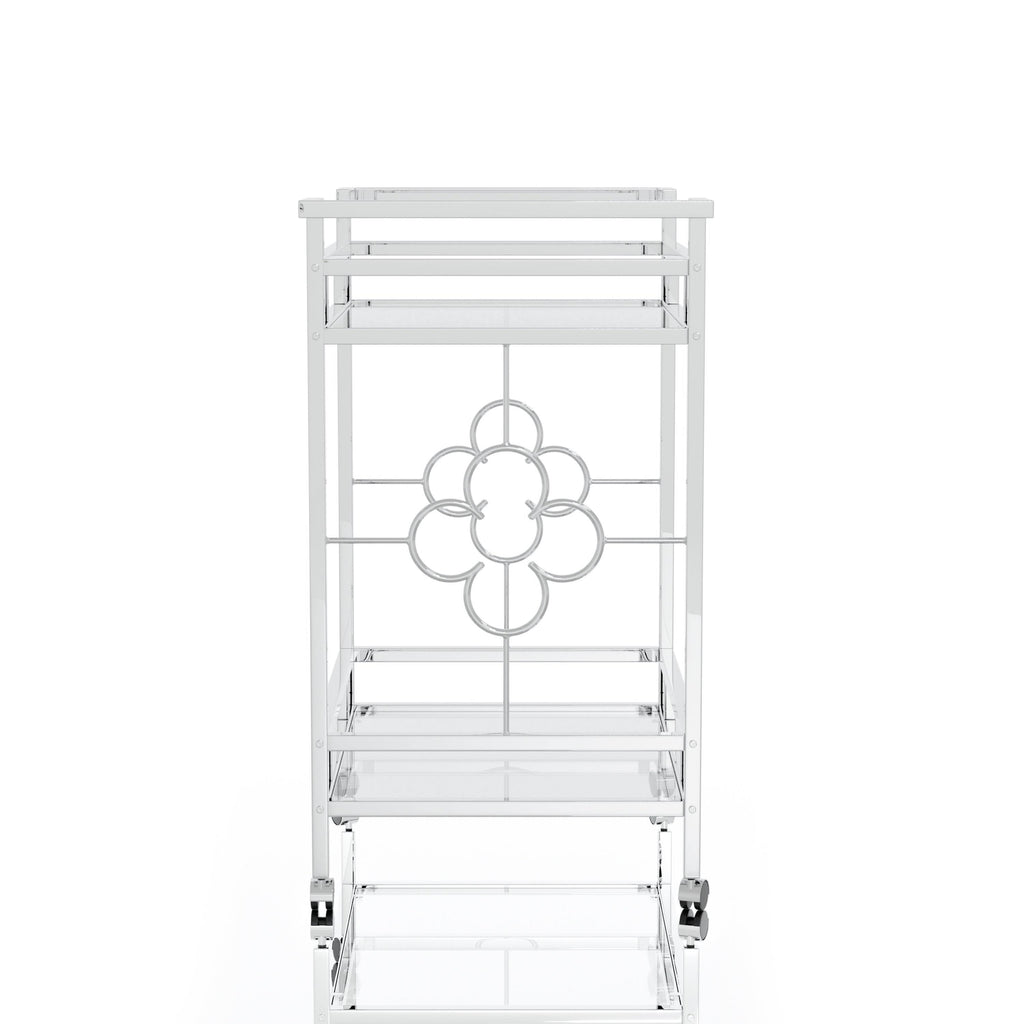 Chrome 2-Shelf Serving Cart E6390