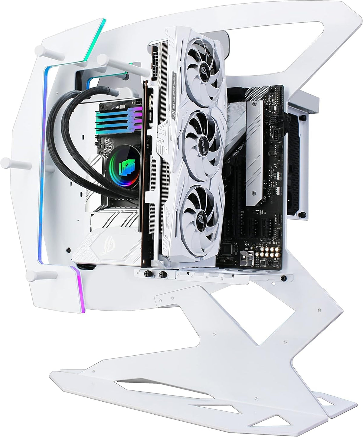 ATX Tower Tempered Glass Gaming Computer Case with 2 RGB Light Boards F504250