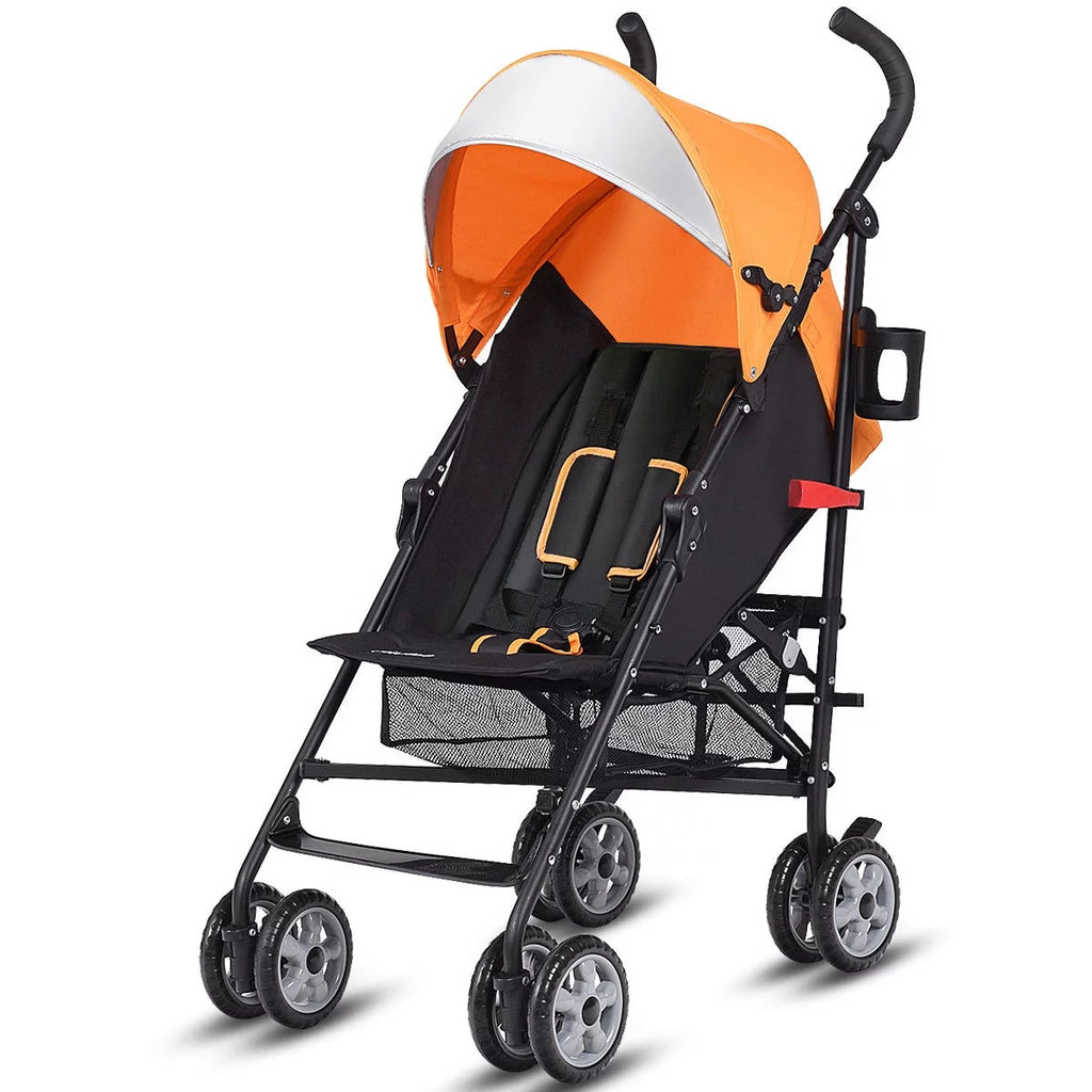 Folding Lightweight Umbrella Stroller with Storage Basket Black J25692