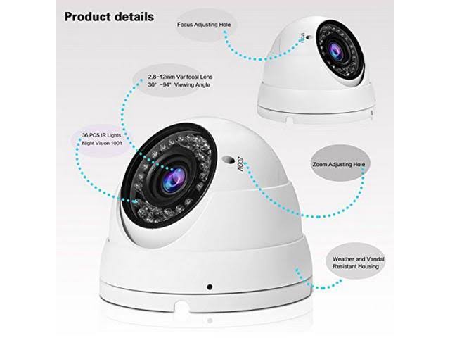 Dome Security Camera 2.8mm-12mm Varifocal Lens 100ft Q5751