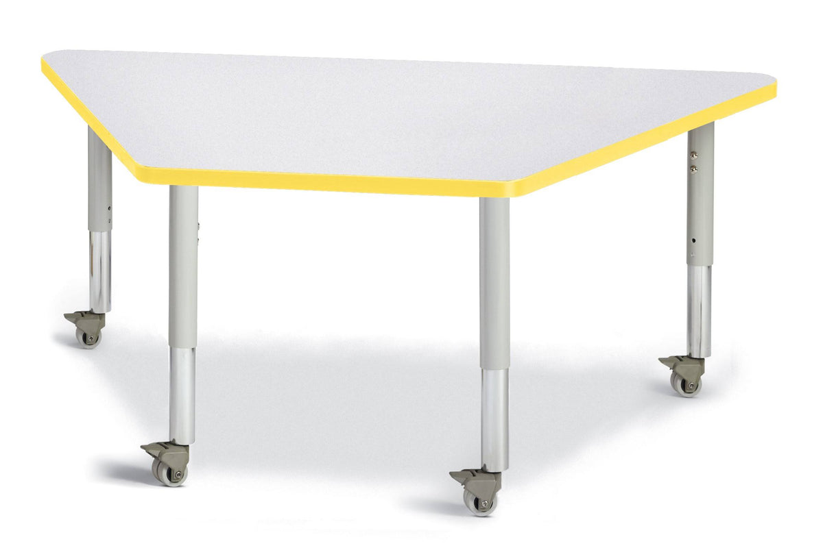 Trapezoid Activity Tables Gray and Yellow - 30 x 60 in. S741707