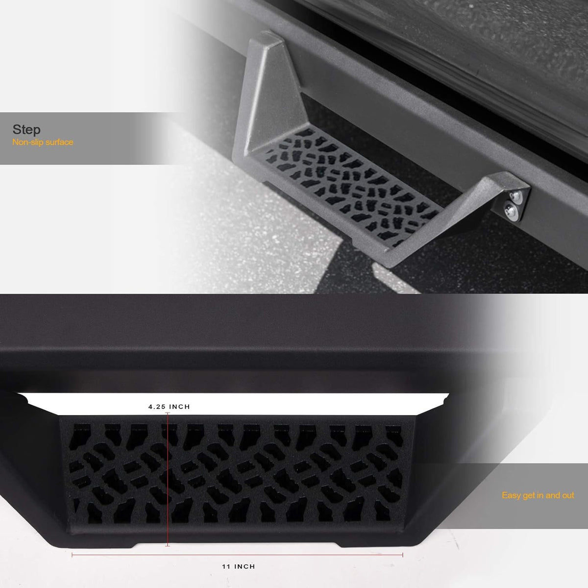 Matte Black Side Nerf Bars Running Boards Q27101