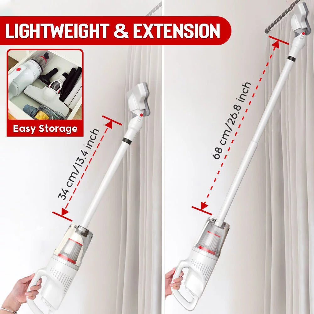 Cordless Stick Vacuum Cleaner, 12000Pa 4 in 1 Handheld (White) Y41693