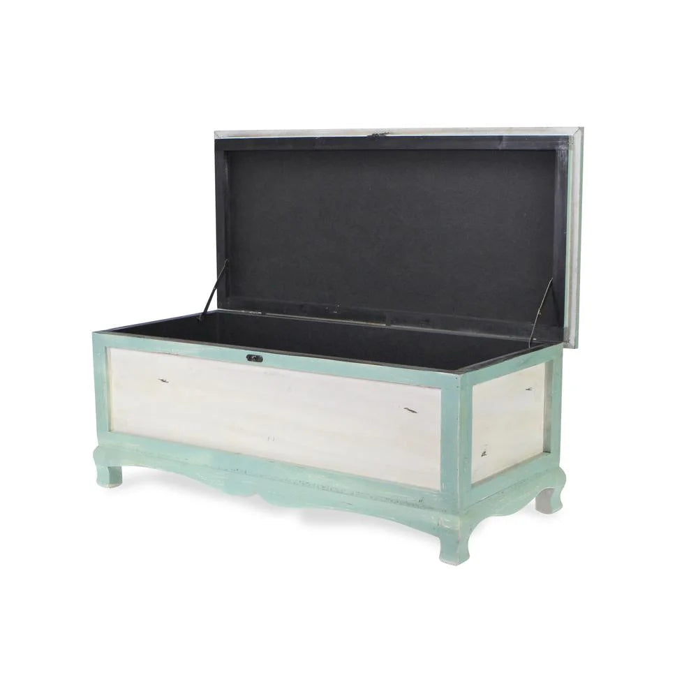 Shabby Bench Chest with Seat Cushion A7636