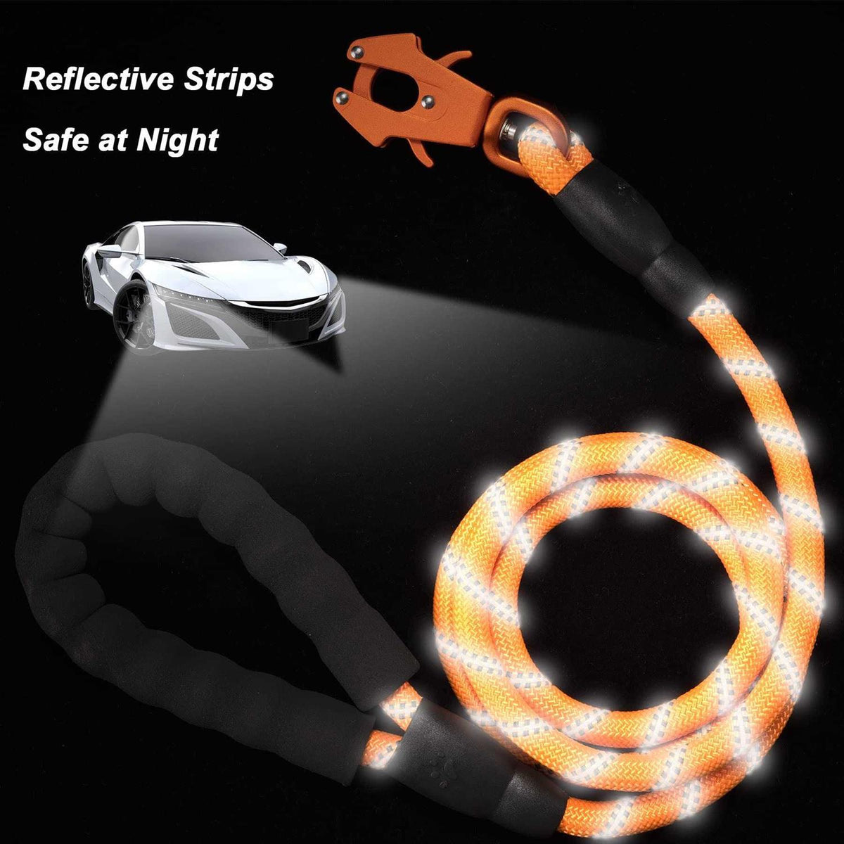 Heavy Duty Reflective Nylon Dog Leash with Locking Clip A2323