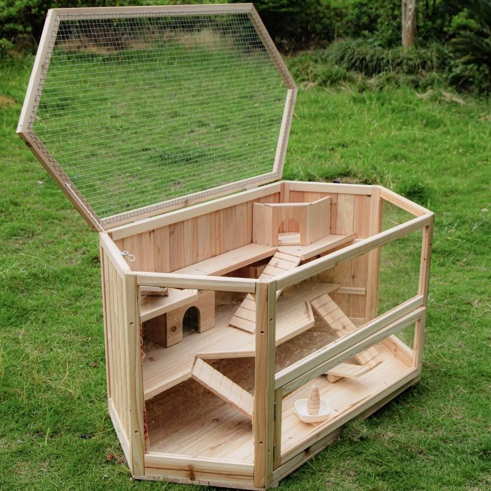 3-Tier Fir Wood Hamster Cage V477