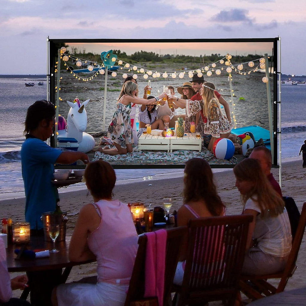 115 inch Portable Projection Screen with Stand, 16:9 4K HD, with Carry Bag F358464