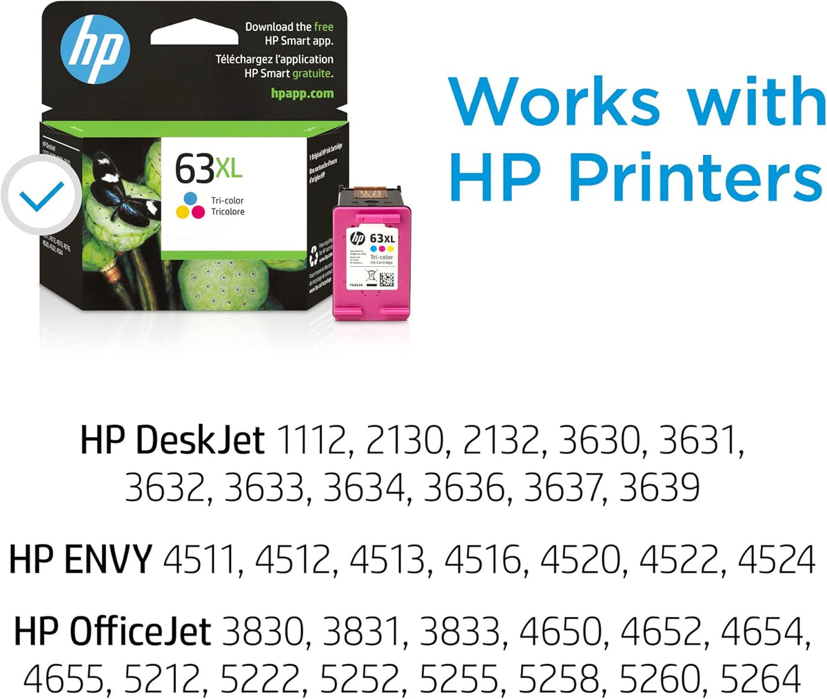 HP 63XL Tri-color High-yield Ink Pack of 2 V525