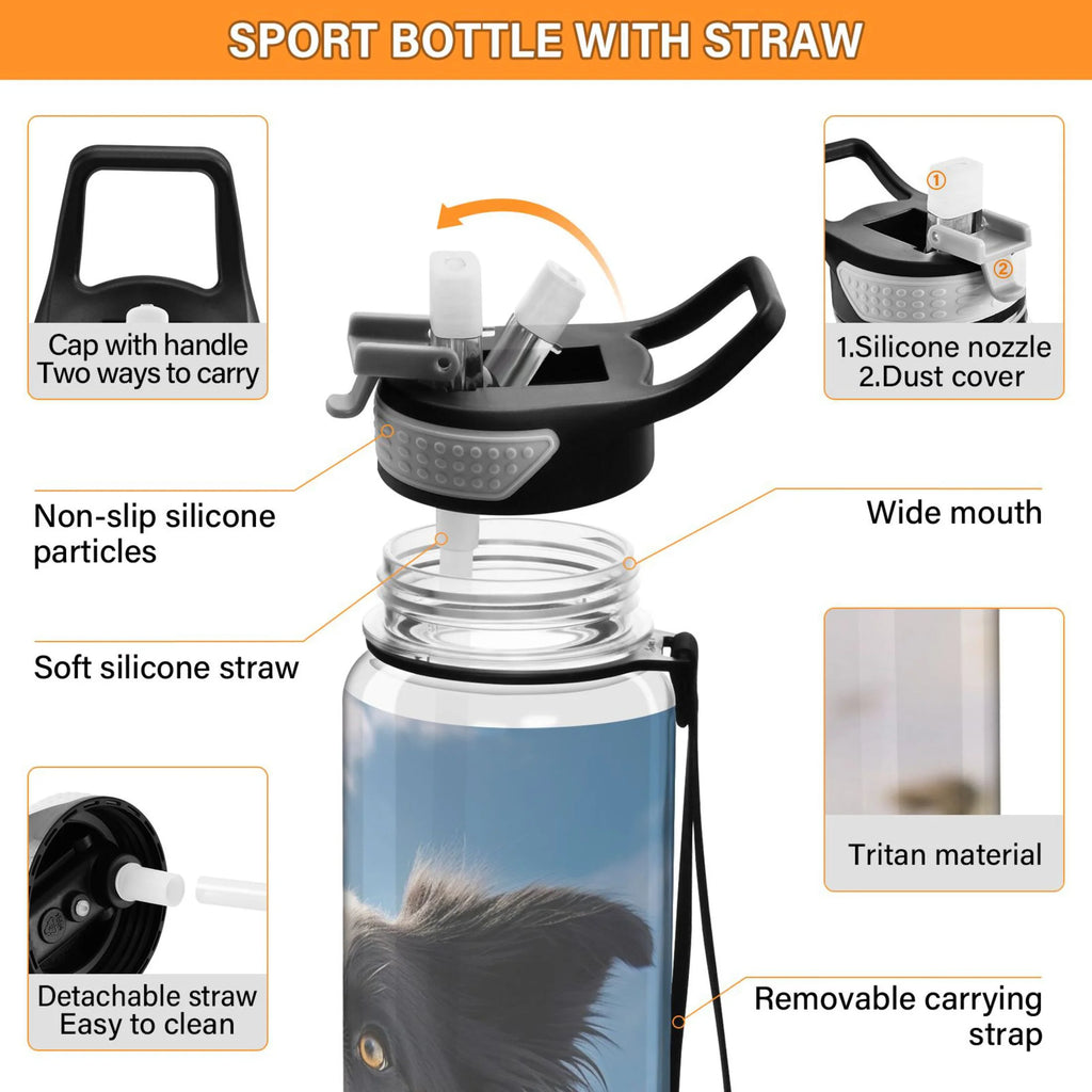 32oz Tritan Leakproof Sports Water Bottle with Straw W7420