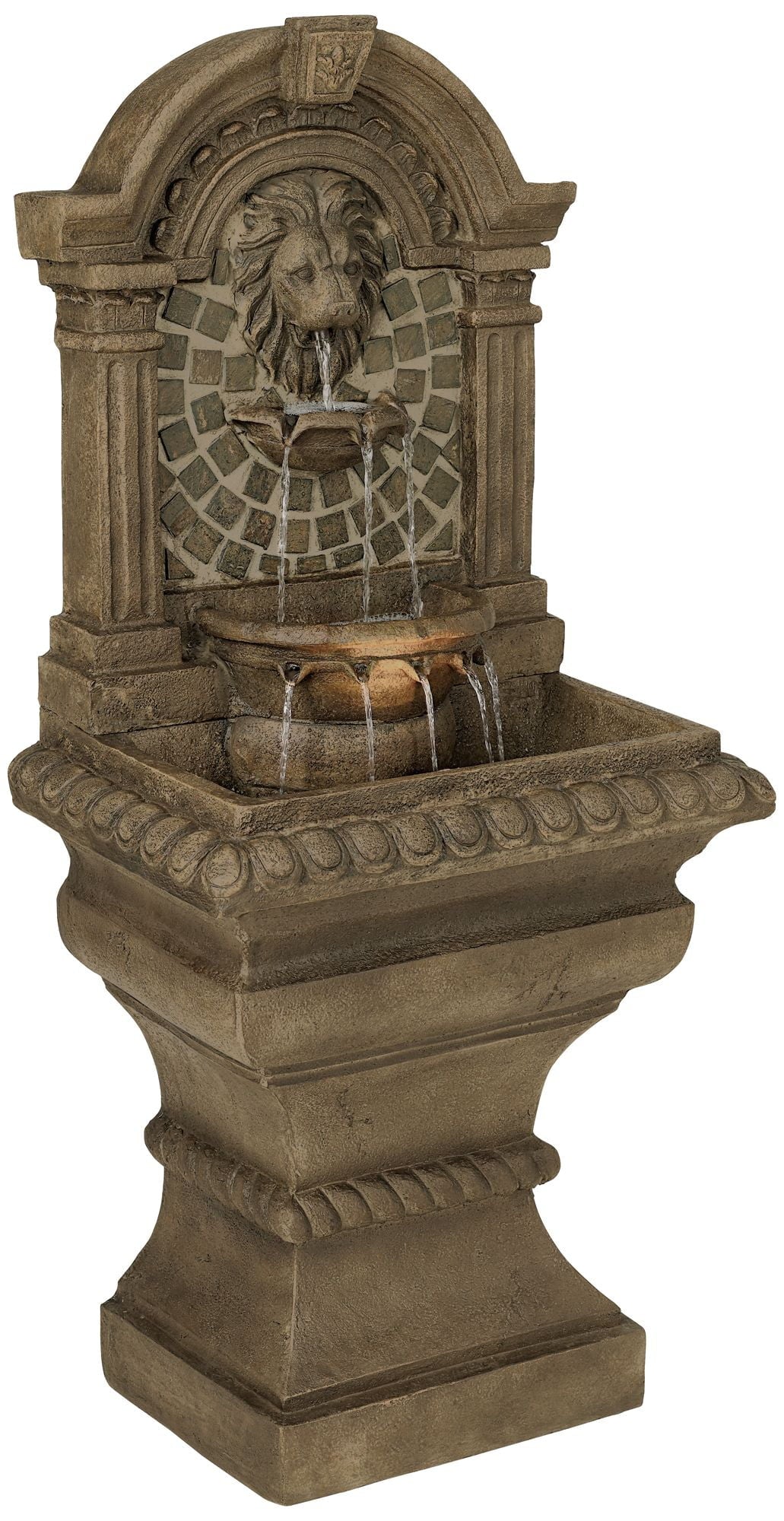 3 Tier Outdoor Wall Water Fountain with LED Light Z65467
