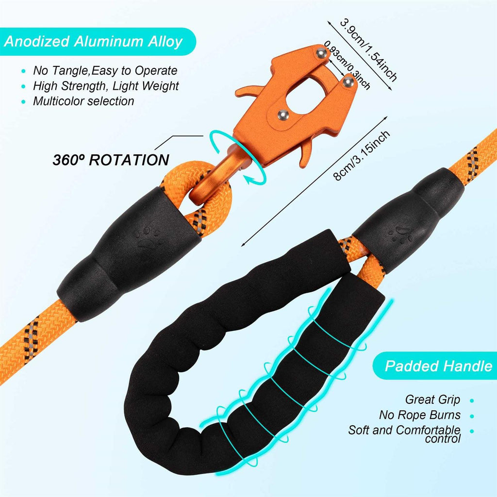 Heavy Duty Reflective Nylon Dog Leash with Locking Clip A2323