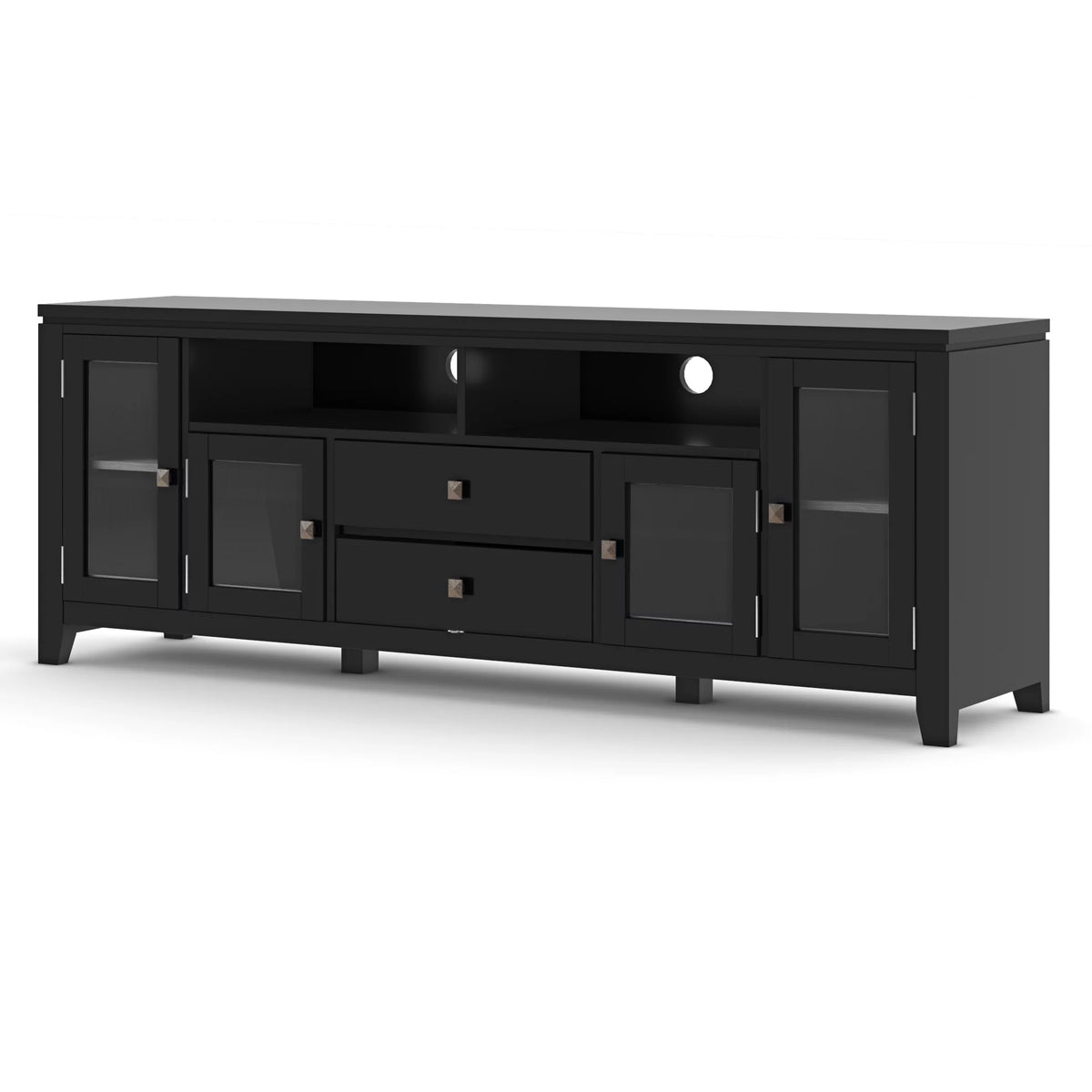 Black Wood TV Media Stand W67108