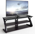 Dark Brown 3-Tier TV Stand with Glass Top Z73000