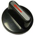 0.25" Black and Silver Gas Burner Control Knob W44410