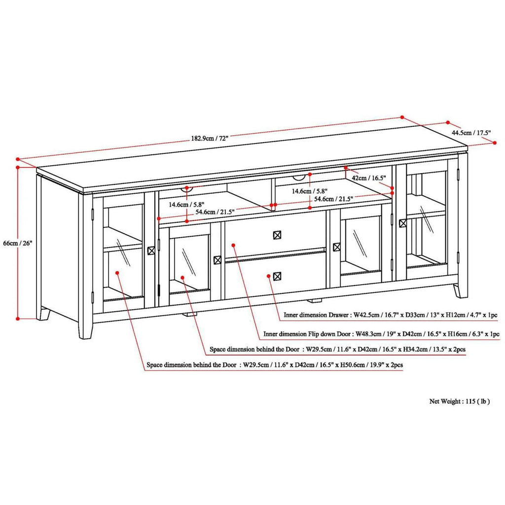Black Wood TV Media Stand W67108