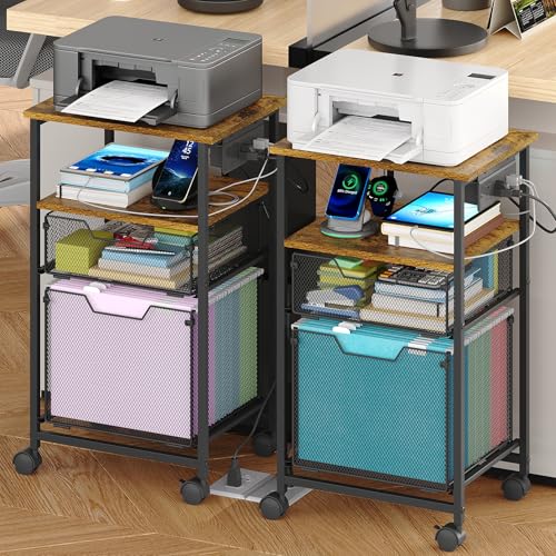 4-Tier Rolling File Cart with 2 Drawer K1000