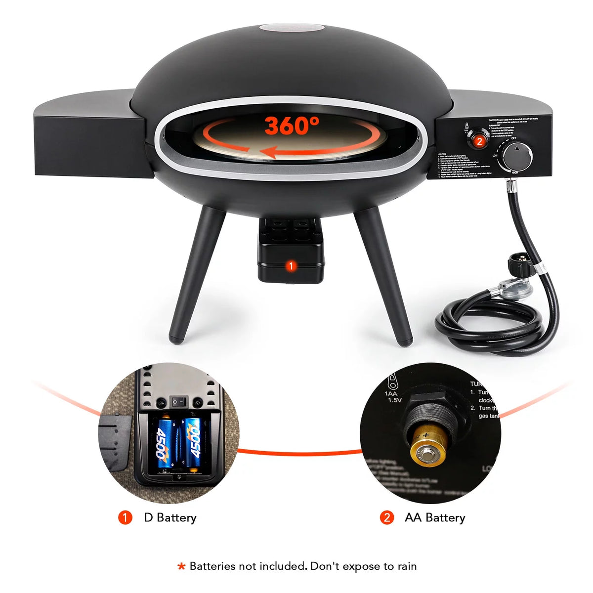 Portable Gas Pizza Oven with Stainless Steel Pizza Grill G202102
