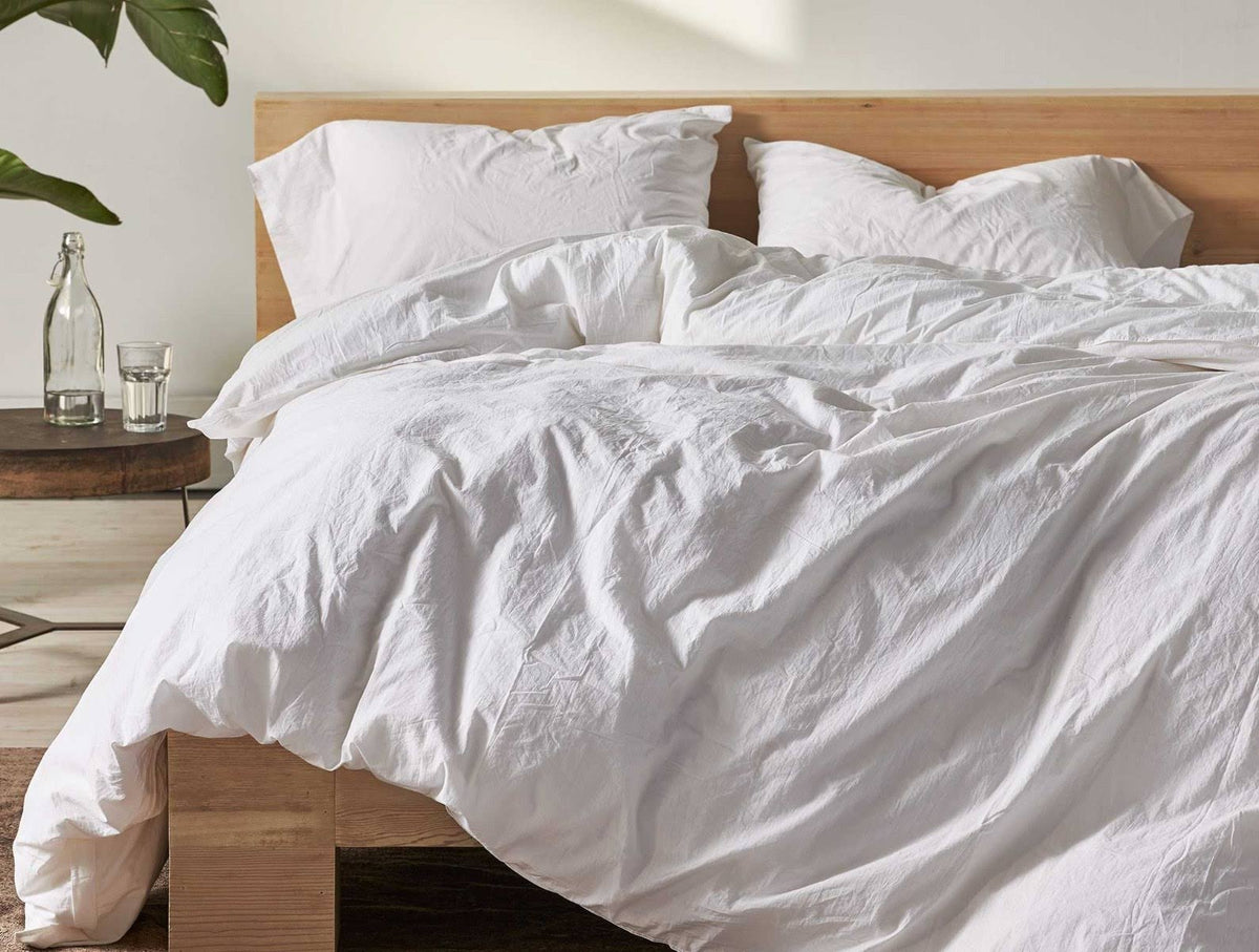 Organic Crinkled Percale Duvet Cover King Pewter K234562