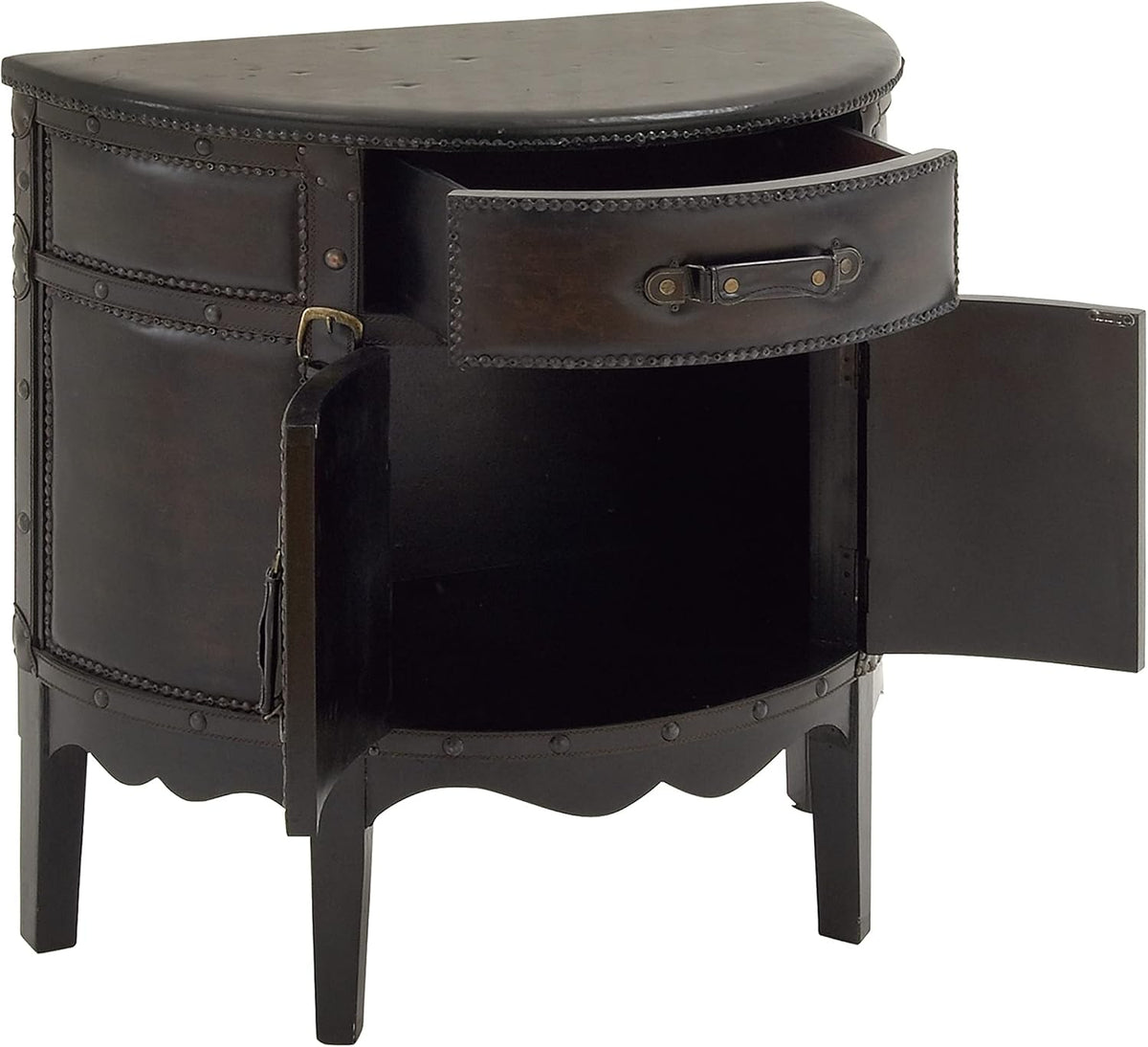 Wood Leather Cabinet Q598540