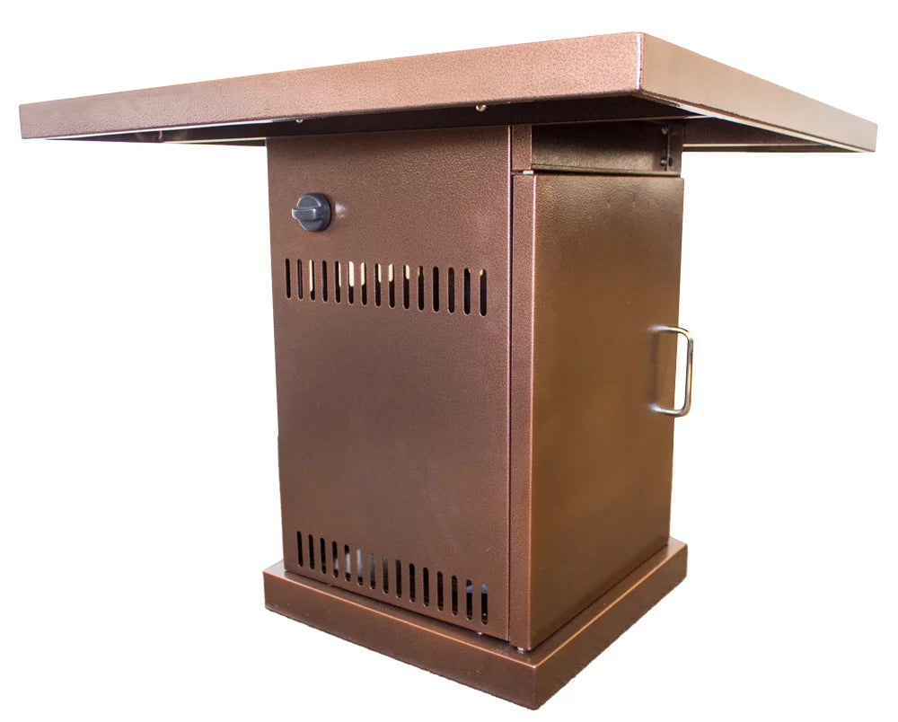 Square Hammered Bronze Propane Fire Pit O93048
