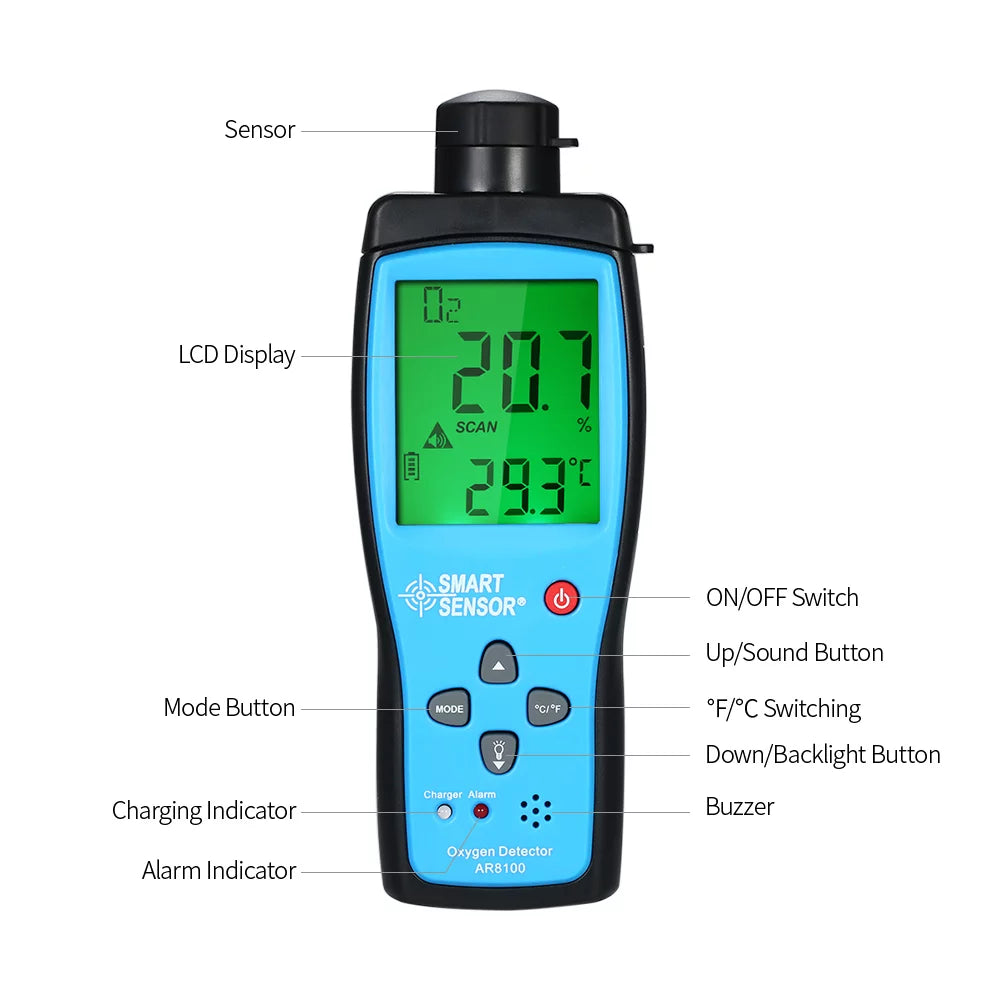 Handheld Digital Oxygen Meter J197