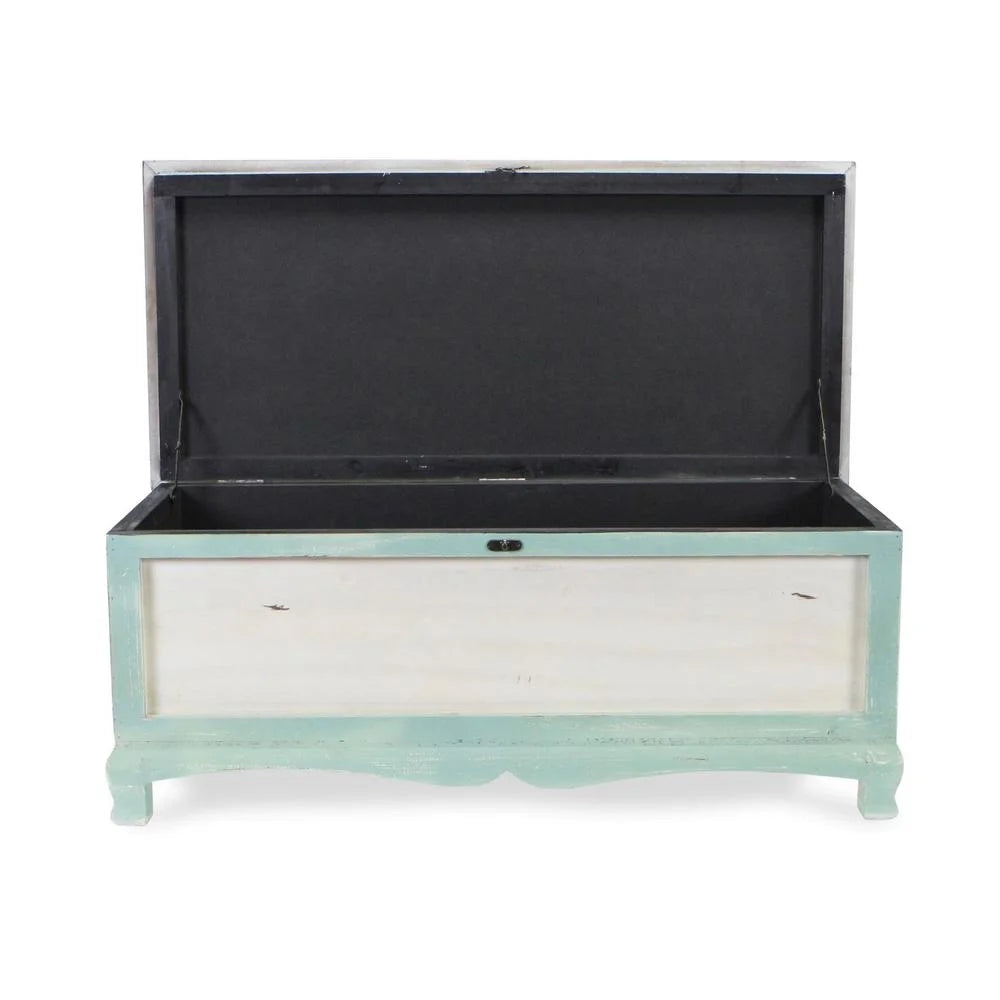 Shabby Bench Chest with Seat Cushion A7636