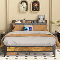 Full Size Platform Bed Frame with Headboard and Storage I4149
