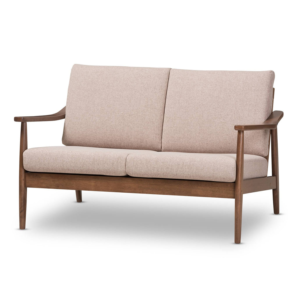 Light Brown Wood 2-Seater Loveseat M717