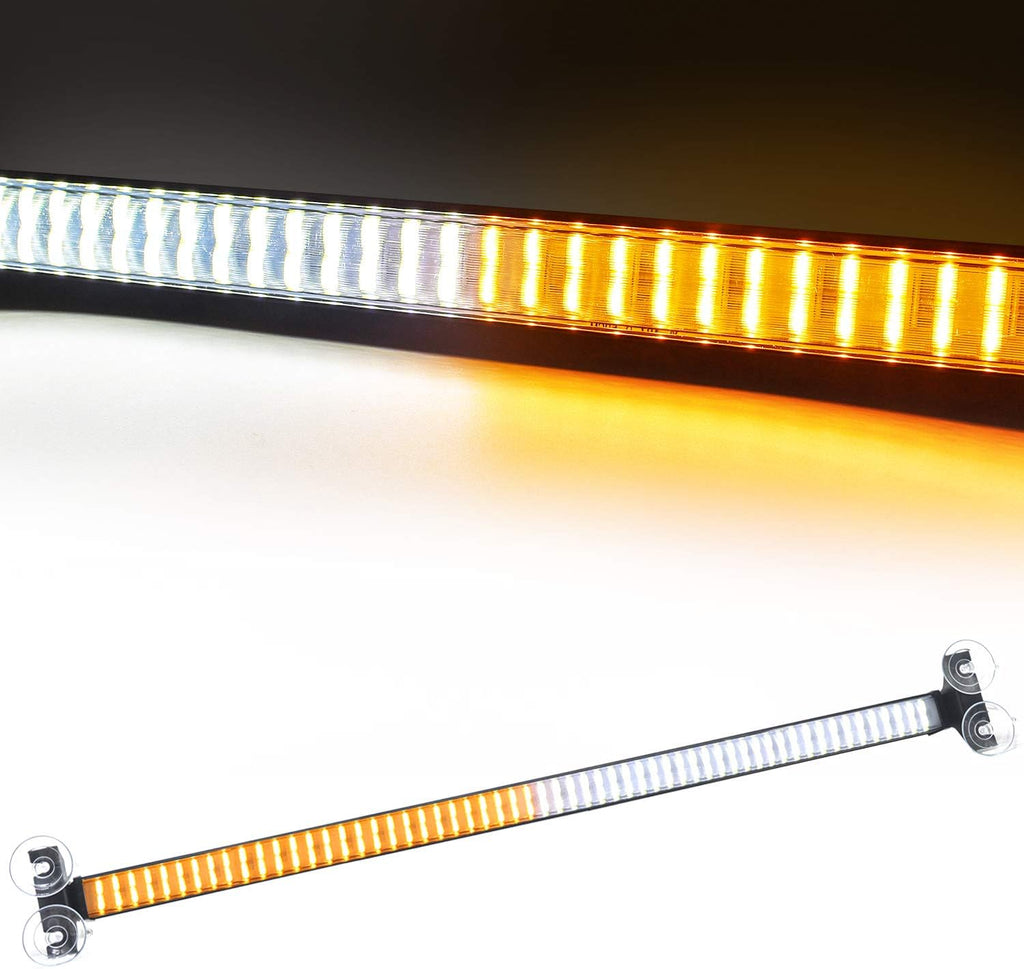 120 LED Red Blue Interior Windshield Strobe Light Bar Pack of 2 C13166
