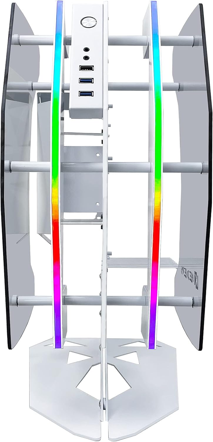 ATX Tower Tempered Glass Gaming Computer Case with 2 RGB Light Boards F504250