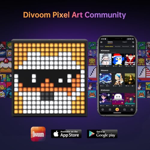 Pixel Art Bluetooth Speaker with 16x16 LED Display Black R9700
