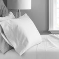 4-Piece 600 Thread Count White Striped Cotton Bed Sheet Set R701